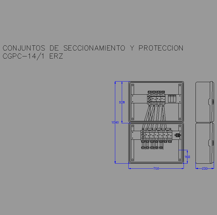 Bloque Autocad Caja general de protección CGPC14.
